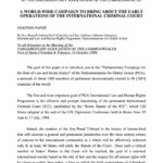 Position Paper: A World-wide Campaign To Bring About The Early Operations Of The International Criminal Court (Oct. 1999)