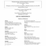 List of Participants: Parliamentarians and International Cooperation: 25th Anniversary Tribute (Sep. 2003)