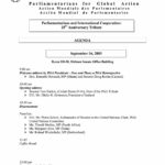 Agenda: Parliamentarians and International Cooperation: 25th Anniversary Tribute (Sep. 2003)