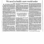 We need to build a new world order (Jan. 2004)