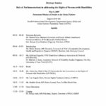 Agenda: Role of Parliamentarians in addressing the Rights of Persons with Disabilities (May 2009)