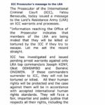 ICC Prosecutor's Message to the LRA
